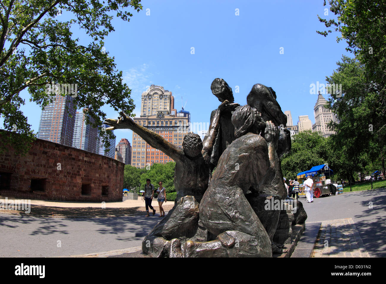 The Immigrants Monnument Battery Park Manhattan New York City Stock Photo