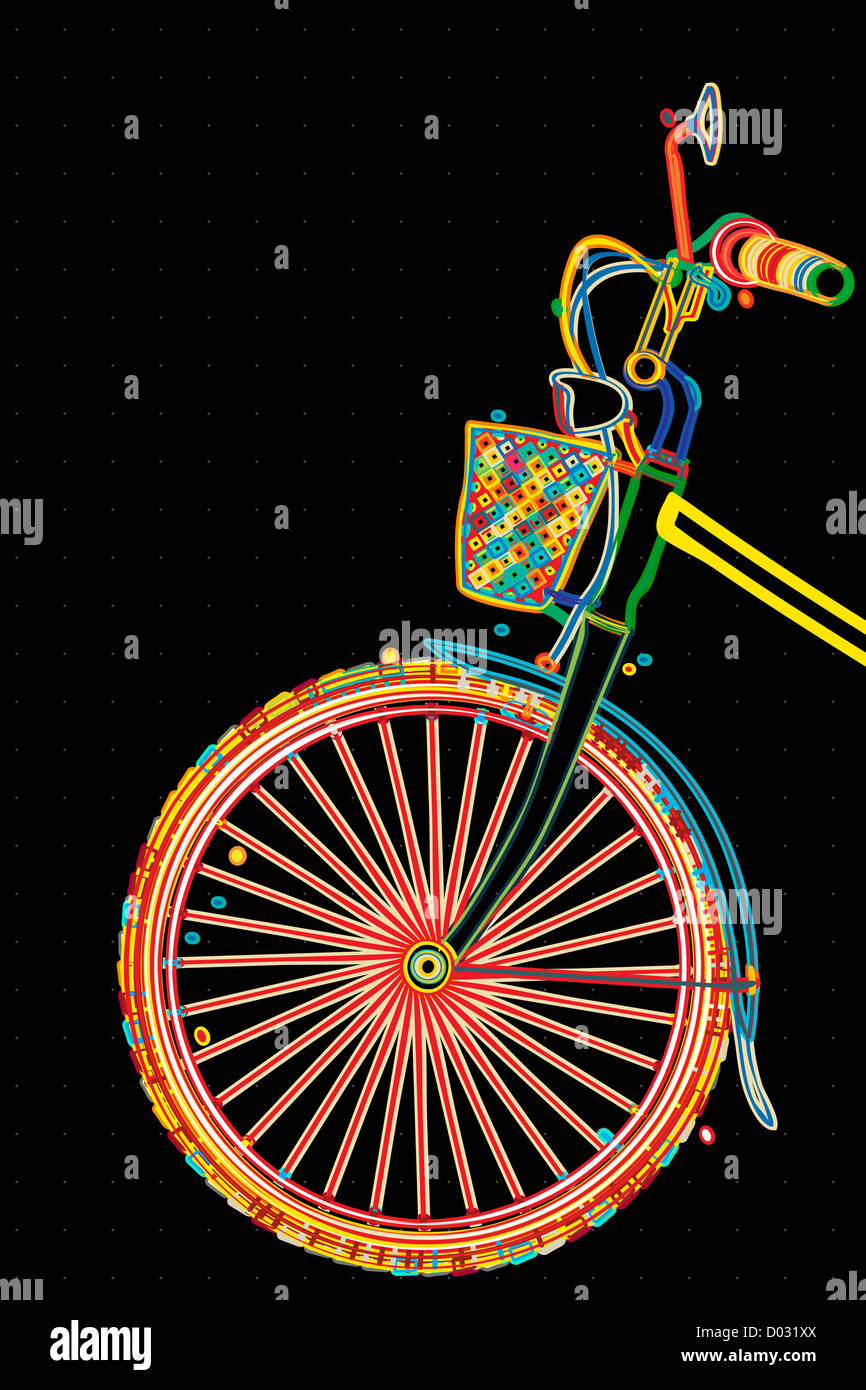 Stylish bicycle, retro style imagery illustration Stock Photo - Alamy