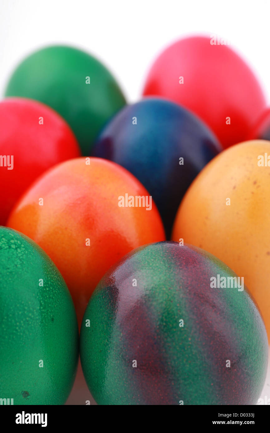 colorful easter eggs isolated on white background Stock Photo - Alamy