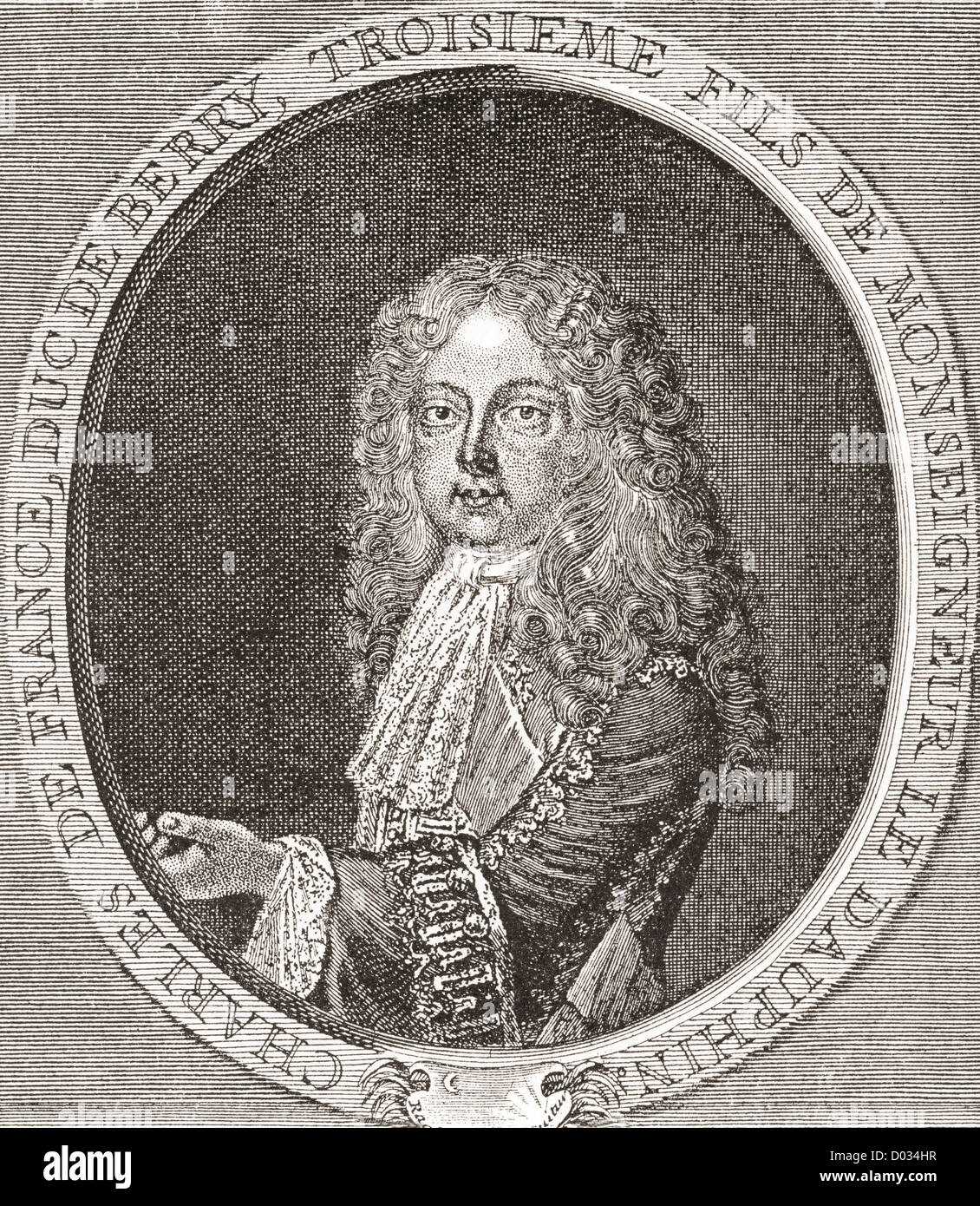 Charles of France, Duke of Berry, 1686 – 1714. Grandson of Louis XIV of France. Stock Photo