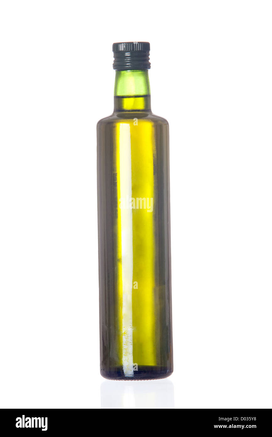 Oil bottle isolated on a over white background Stock Photo - Alamy