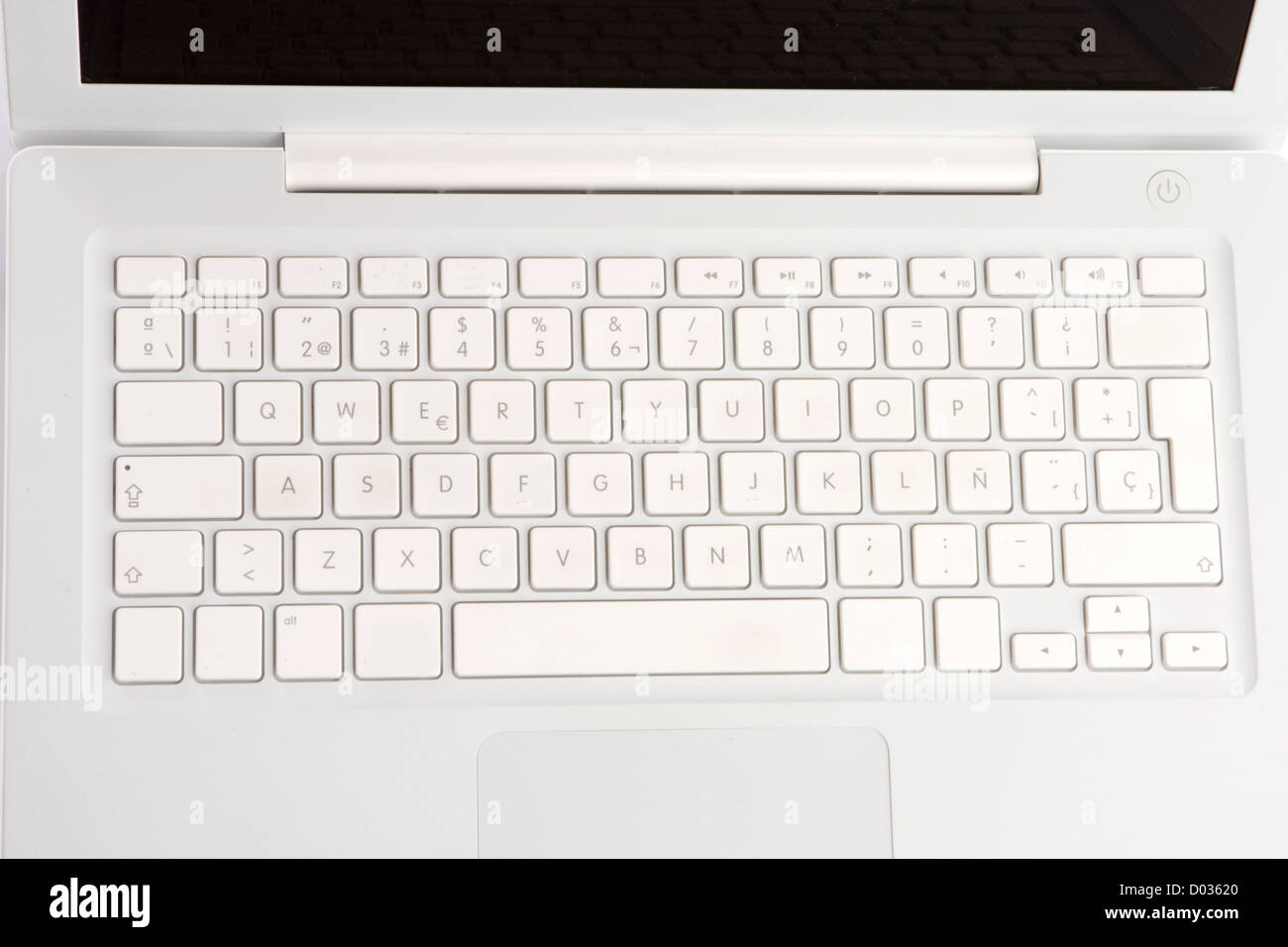Laptop computer viewed from above a over white background Stock Photo ...