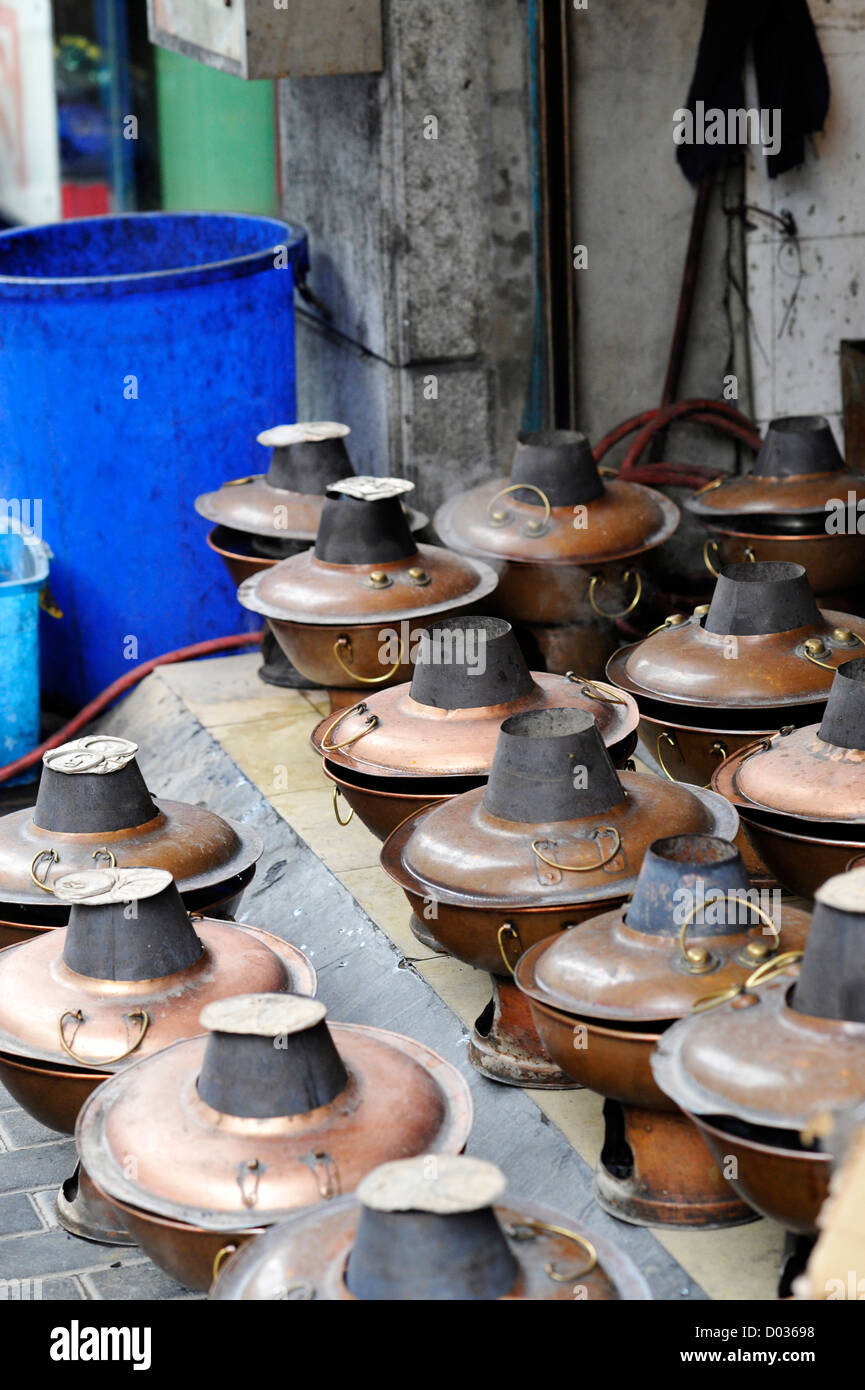 Chinese hotpots cooking utensils in Shanghai Stock Photo Alamy