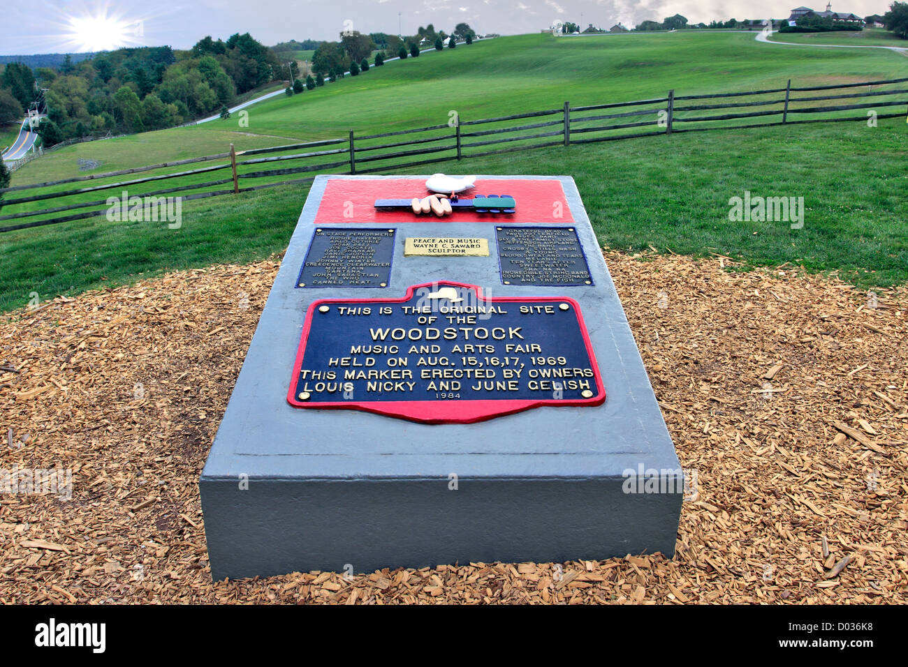 The site of the 1969 Woodstock Music and Arts Festival Yasgur's Farm Bethel New York Stock Photo