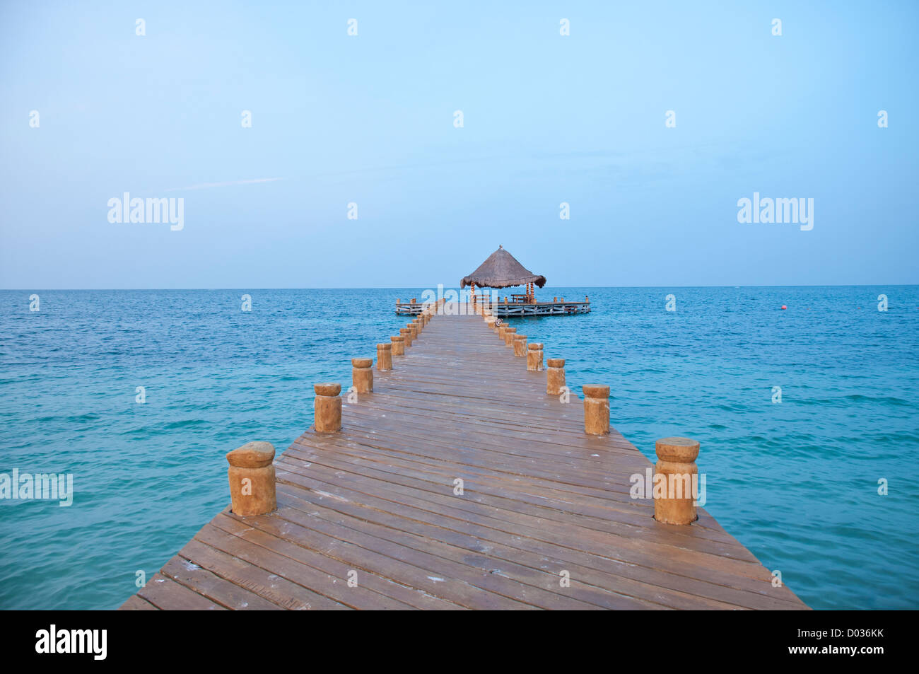 Tranquil Palapa On The Ocean Stock Photo