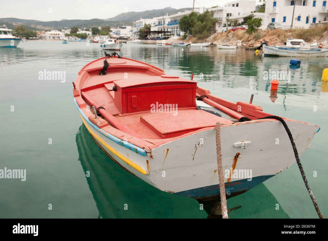 Aliki Paros: Aliki is beautiful coastal village with a picturesque port, located 13km south of Parikia. Stock Photo