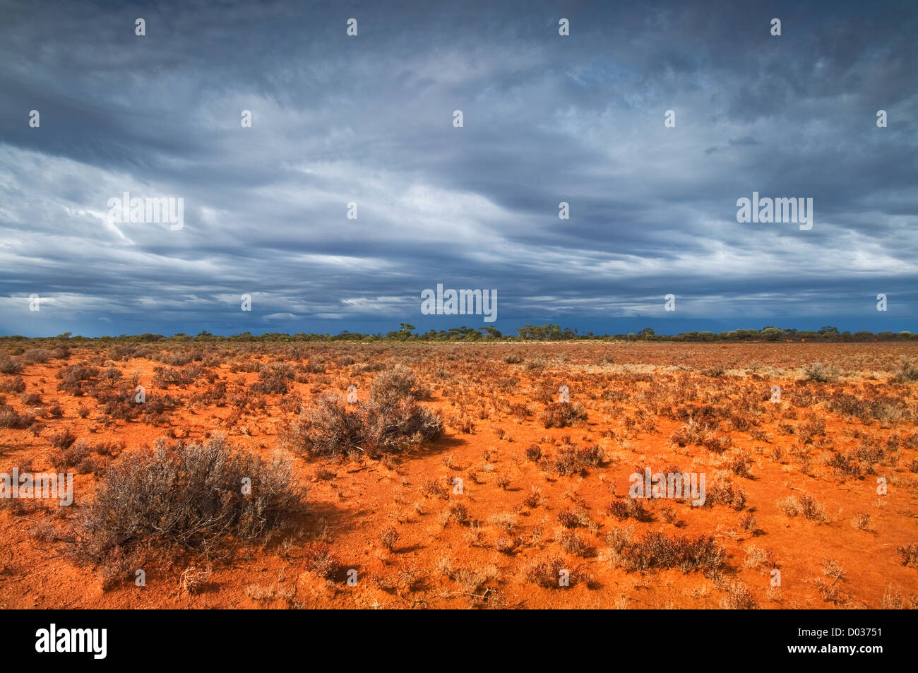 A thunderstorm approaching Little Sandy Desert. Stock Photo