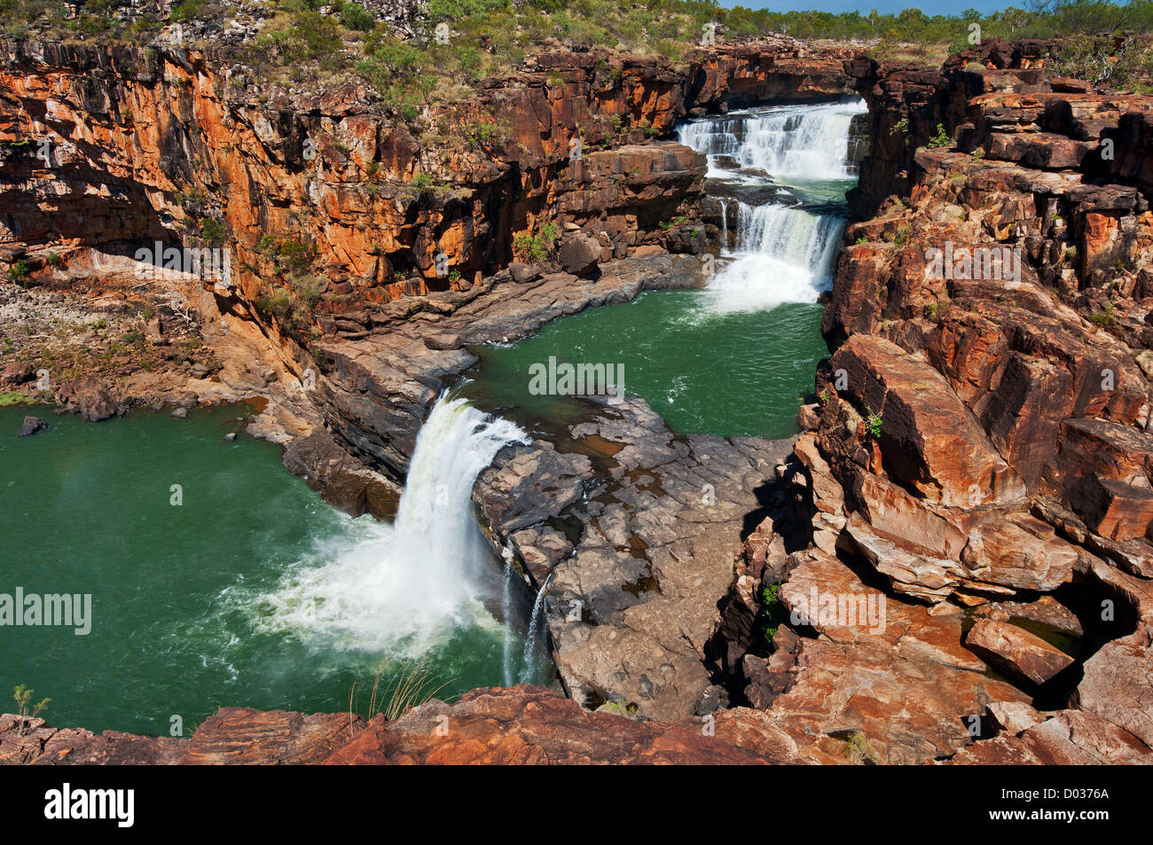 Mitchell Falls right after the wet season. Stock Photo
