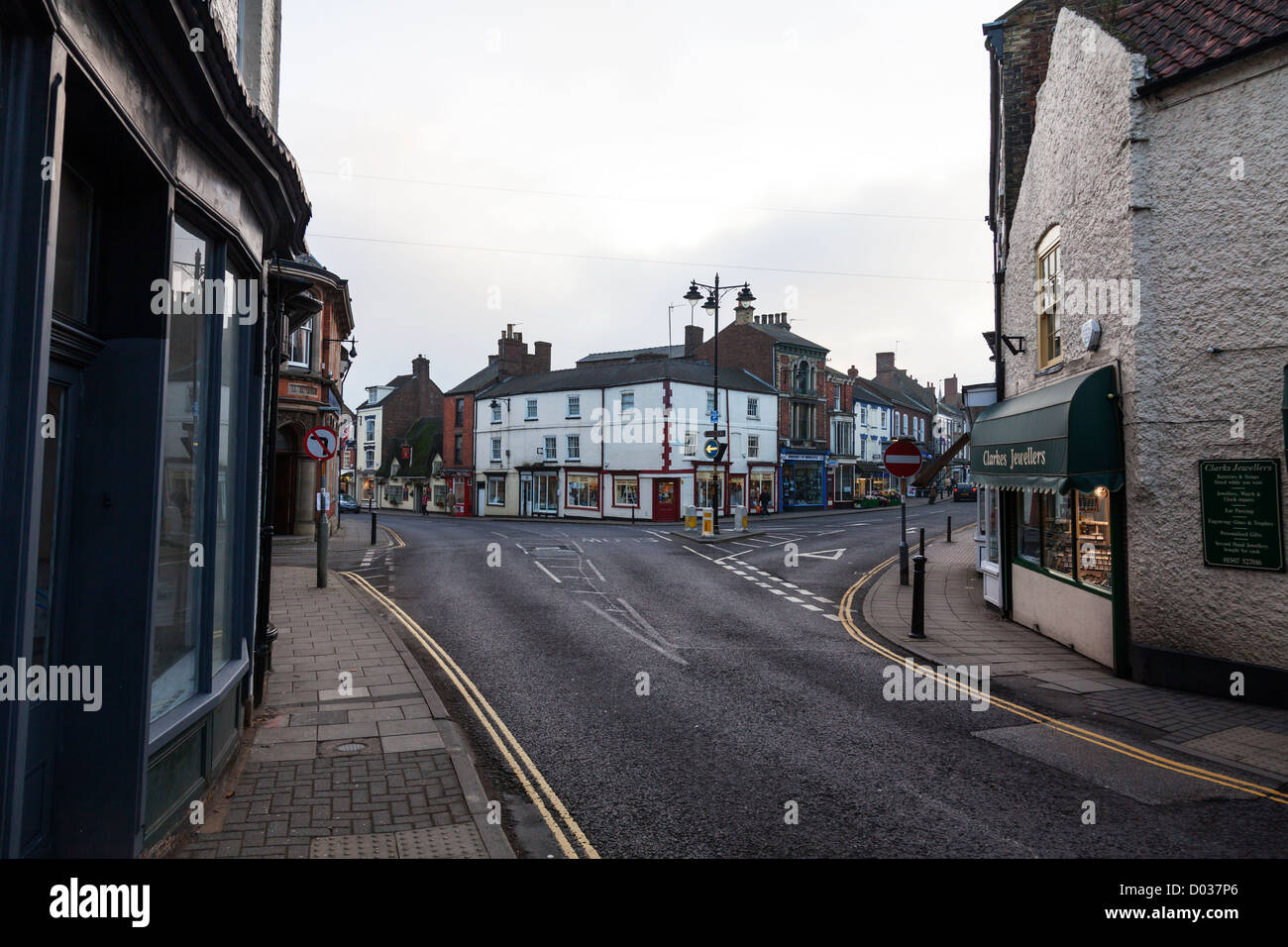 Horncastle Town, Lincolnshire, UK England main road and high Street