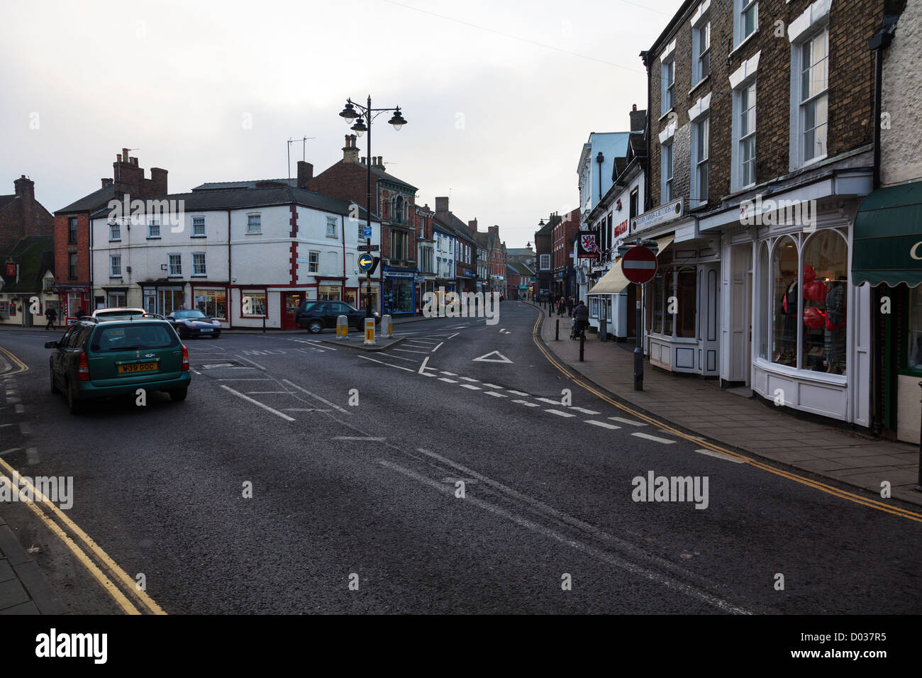 Horncastle Town, Lincolnshire, UK England main road and high Street