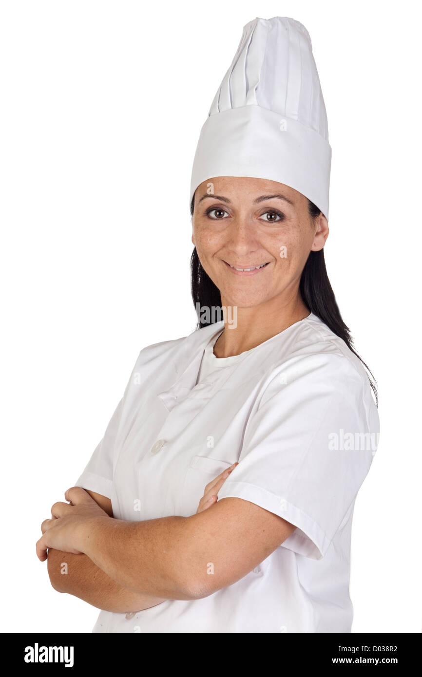 Pretty Cook Girl With Uniform Isolated On White Background Stock Photo 