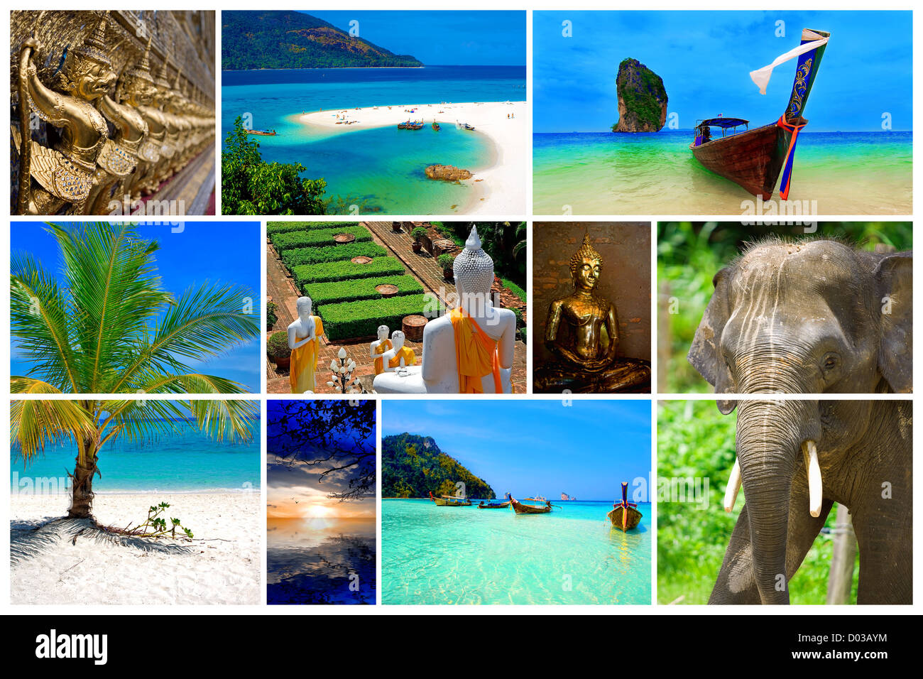 Thailand collage collection tropical beach hi-res stock photography and