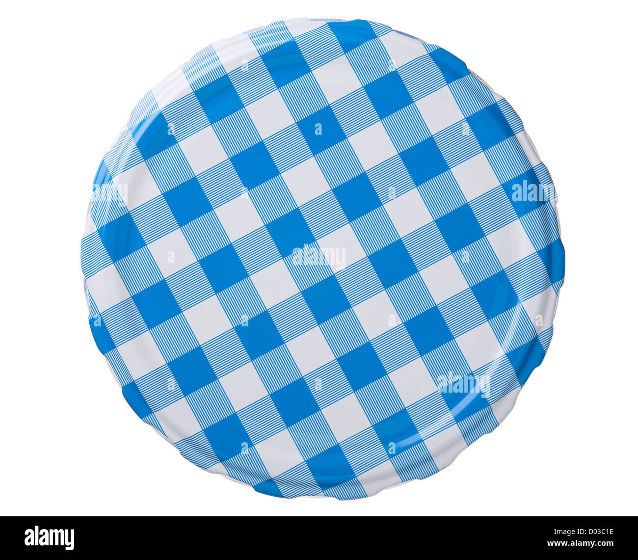 Close up of a metal lid from jam jar isolated on white Stock Photo