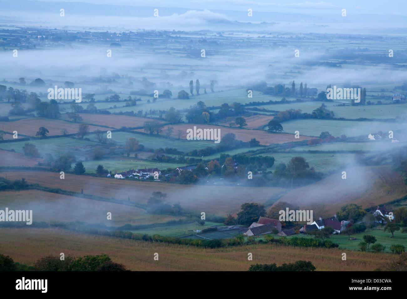 A view from the Mendip Hills Stock Photo