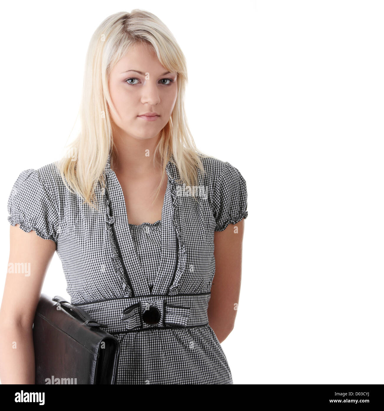 Student girl isolated on white background Stock Photo - Alamy