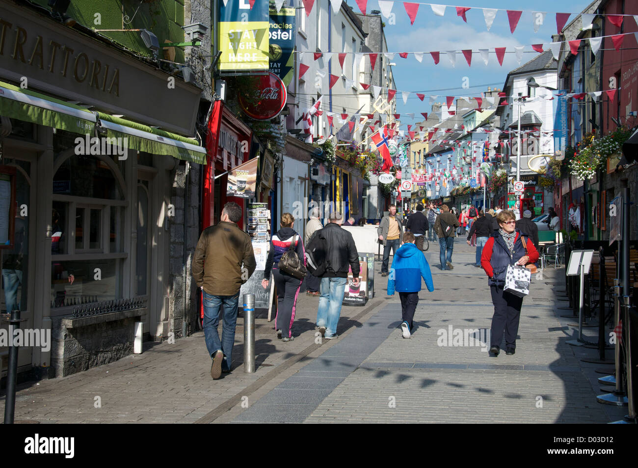 Pedestrianised street Galway County Galway Ireland Stock Photo