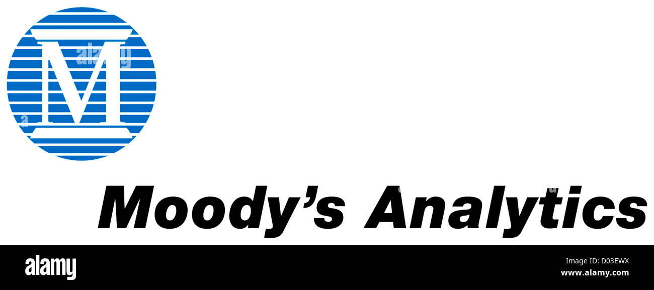 Logo of the credit rating agency Moody's Analytics based in New York. Stock Photo