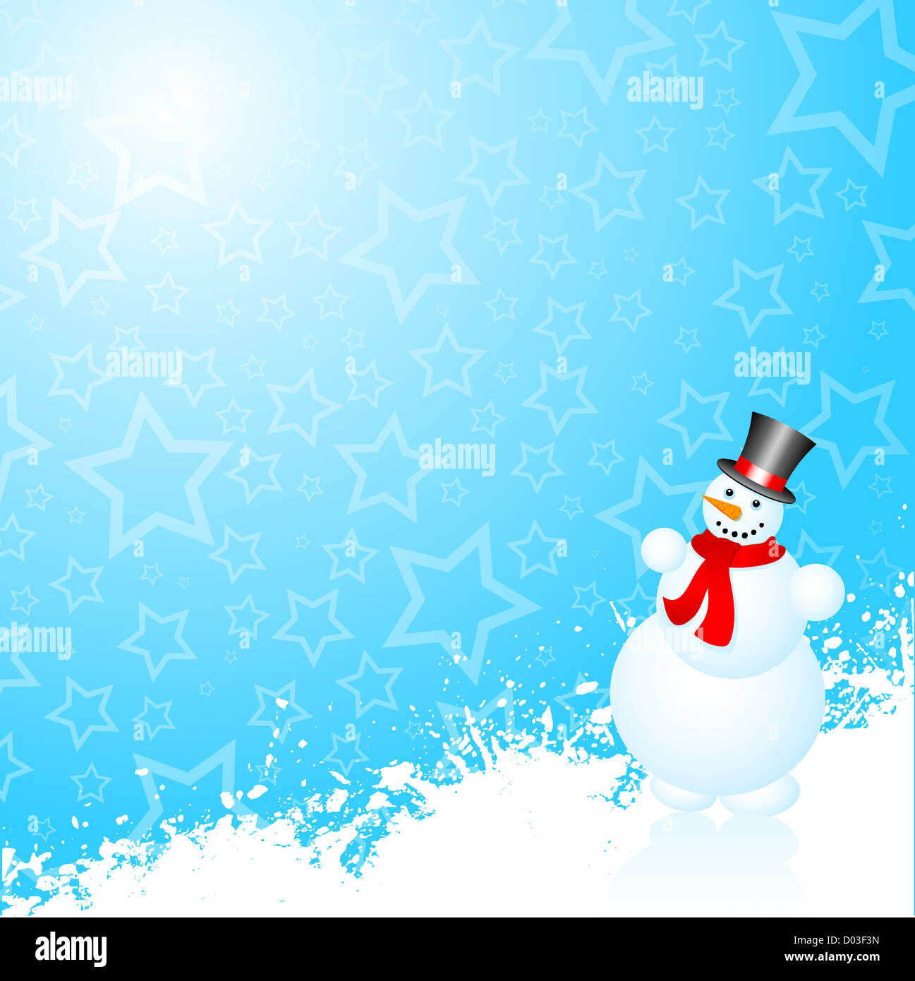 Snowman on starry background Stock Photo - Alamy
