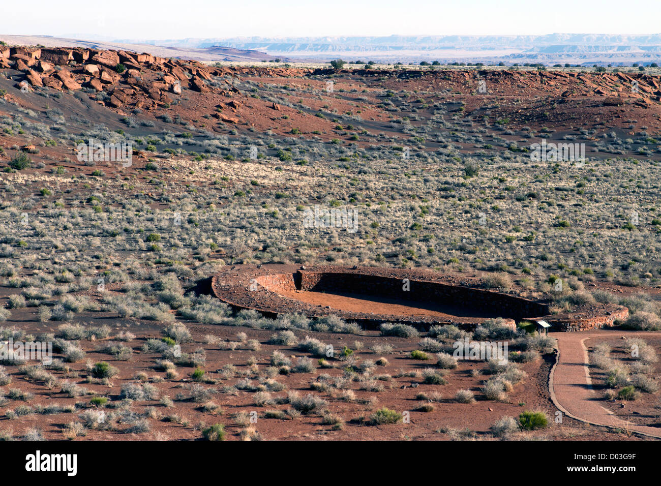 USA, Arizona. Native American ruins at Wupatki National Monument, located in north-central Arizona, near Flagstaff. Stock Photo