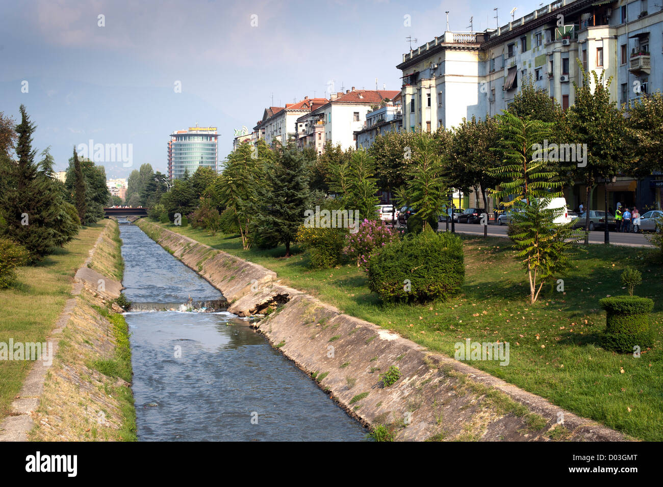 The Lana 'river' in Tirana, the capital of Albania. Stock Photo