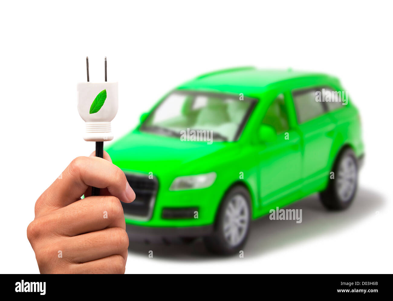 Electric car and green car concept Stock Photo