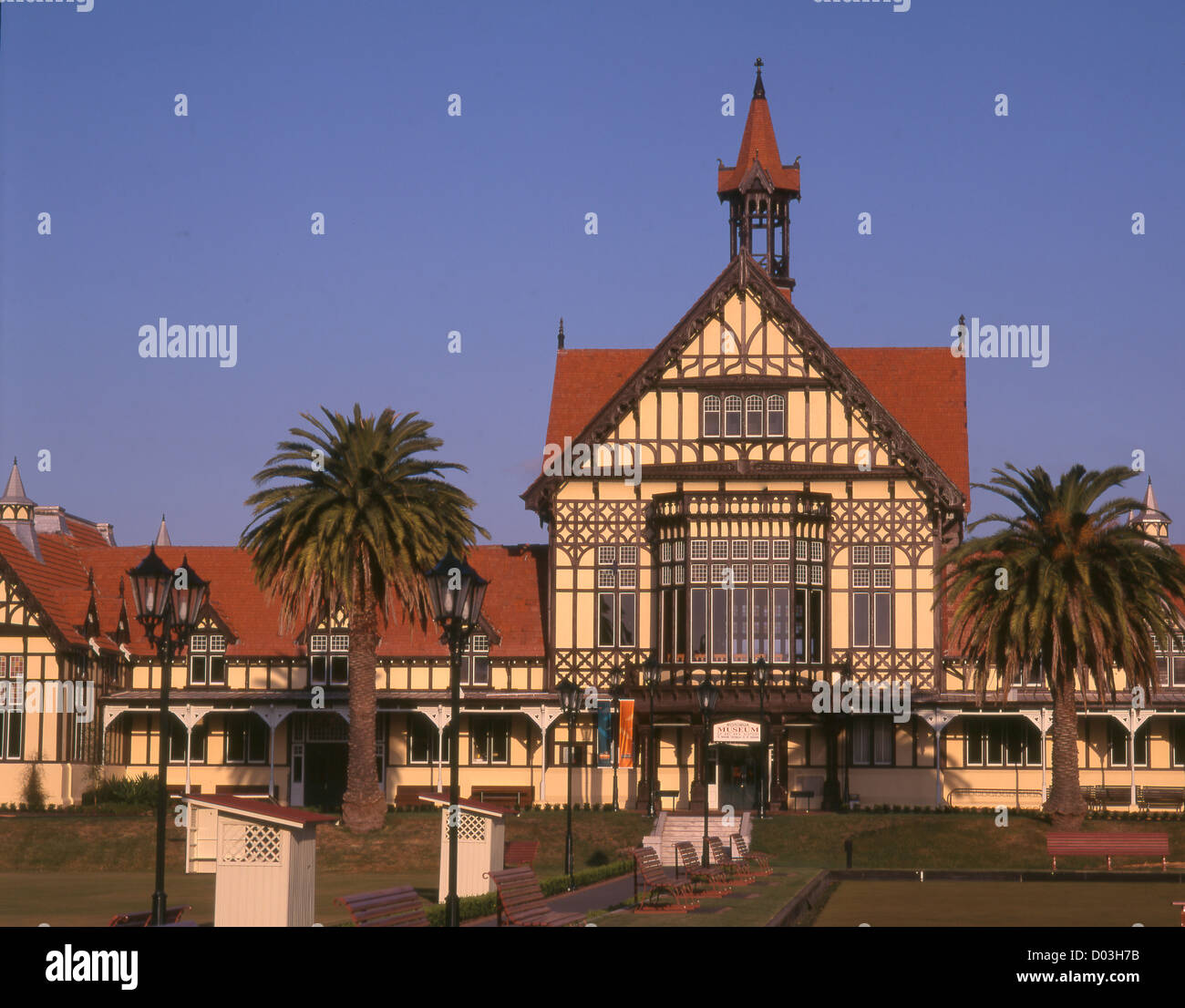 New Zealand, Rotorua, Bath House Stock Photo - Alamy
