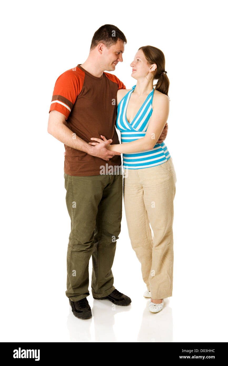 portrait of Happy married Couple isolated on white Stock Photo - Alamy