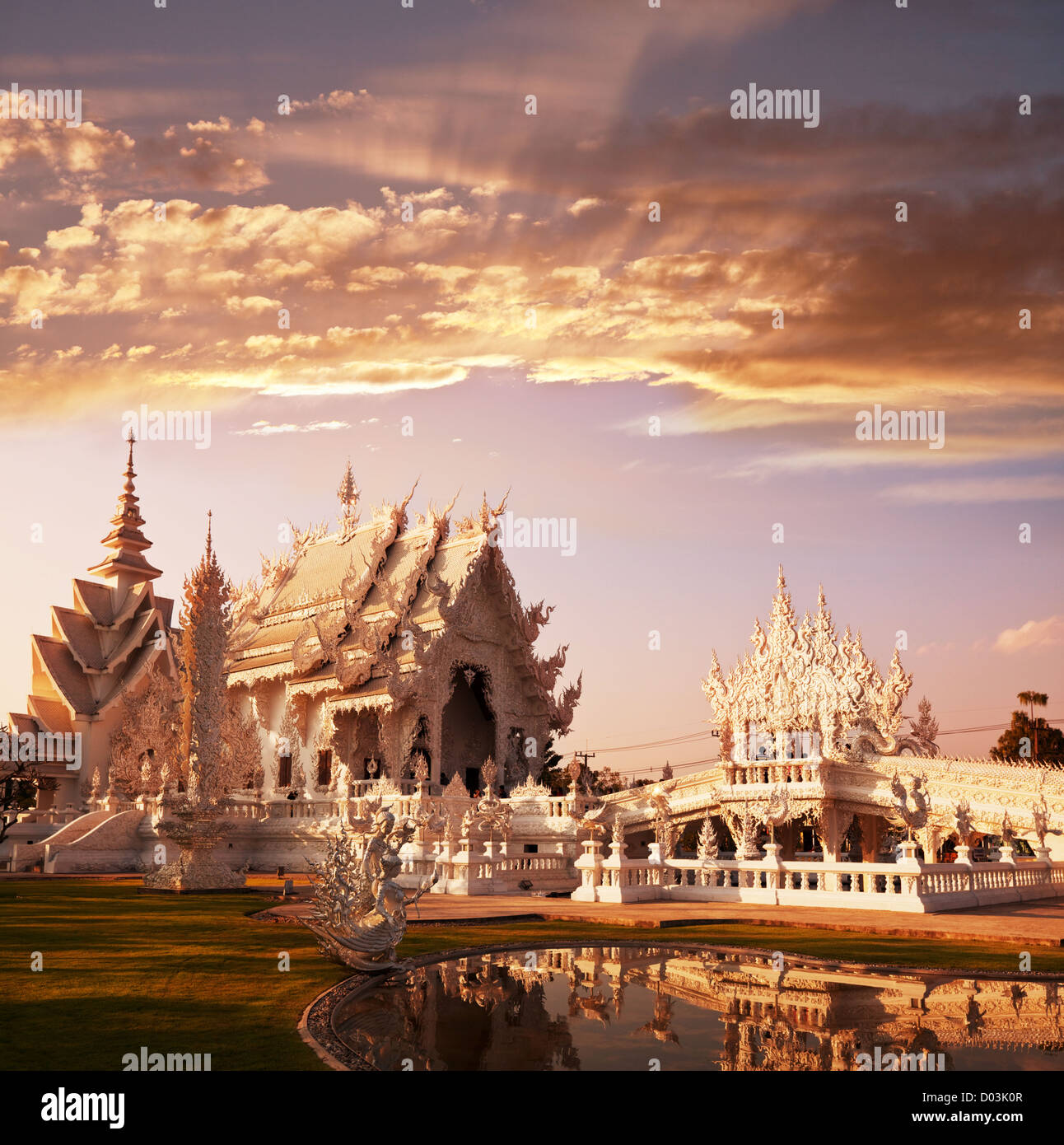 White temple in Chiang Rai province, Northern Thailand Stock Photo - Alamy
