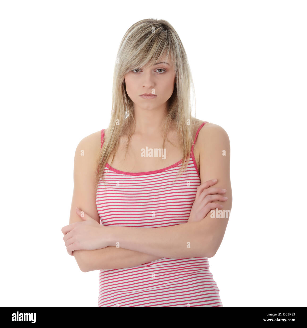 Woman portrait isolated over a white background Stock Photo - Alamy