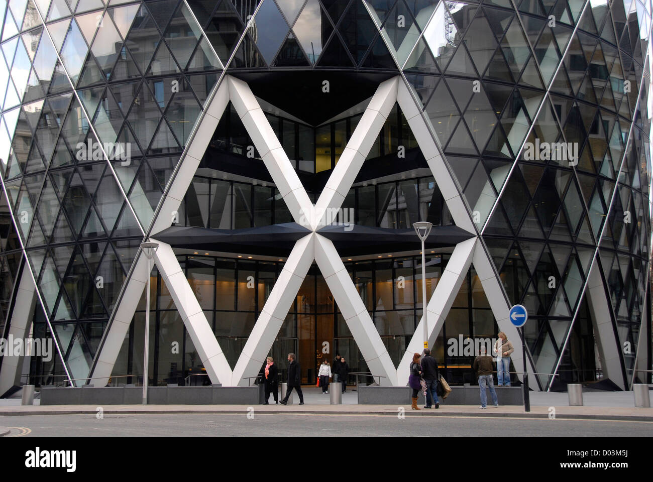30 St Mary Axe, Gherkin, Swiss Re Tower, Financial District, City of London, London, England, Great Britain, Europe Stock Photo