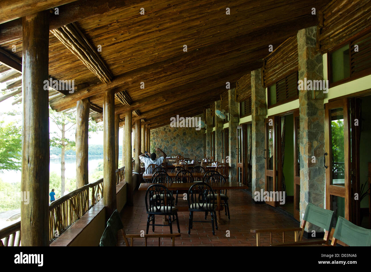 Restaurant at the Hotel Paraa. Uganda, Africa Stock Photo Alamy