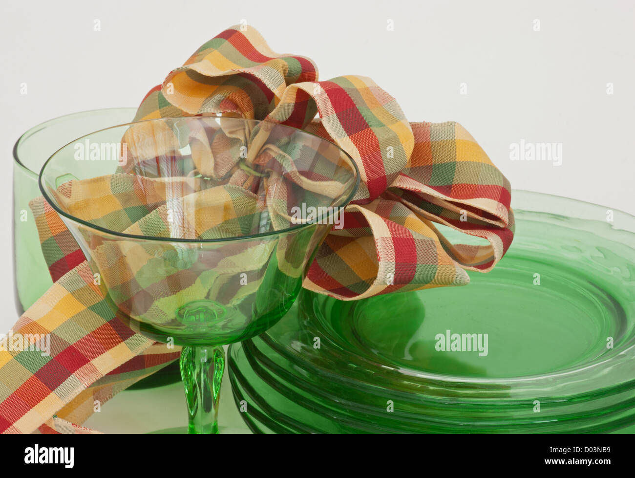 Closeup of cocktail glasses & plates for the holidays Stock Photo Alamy