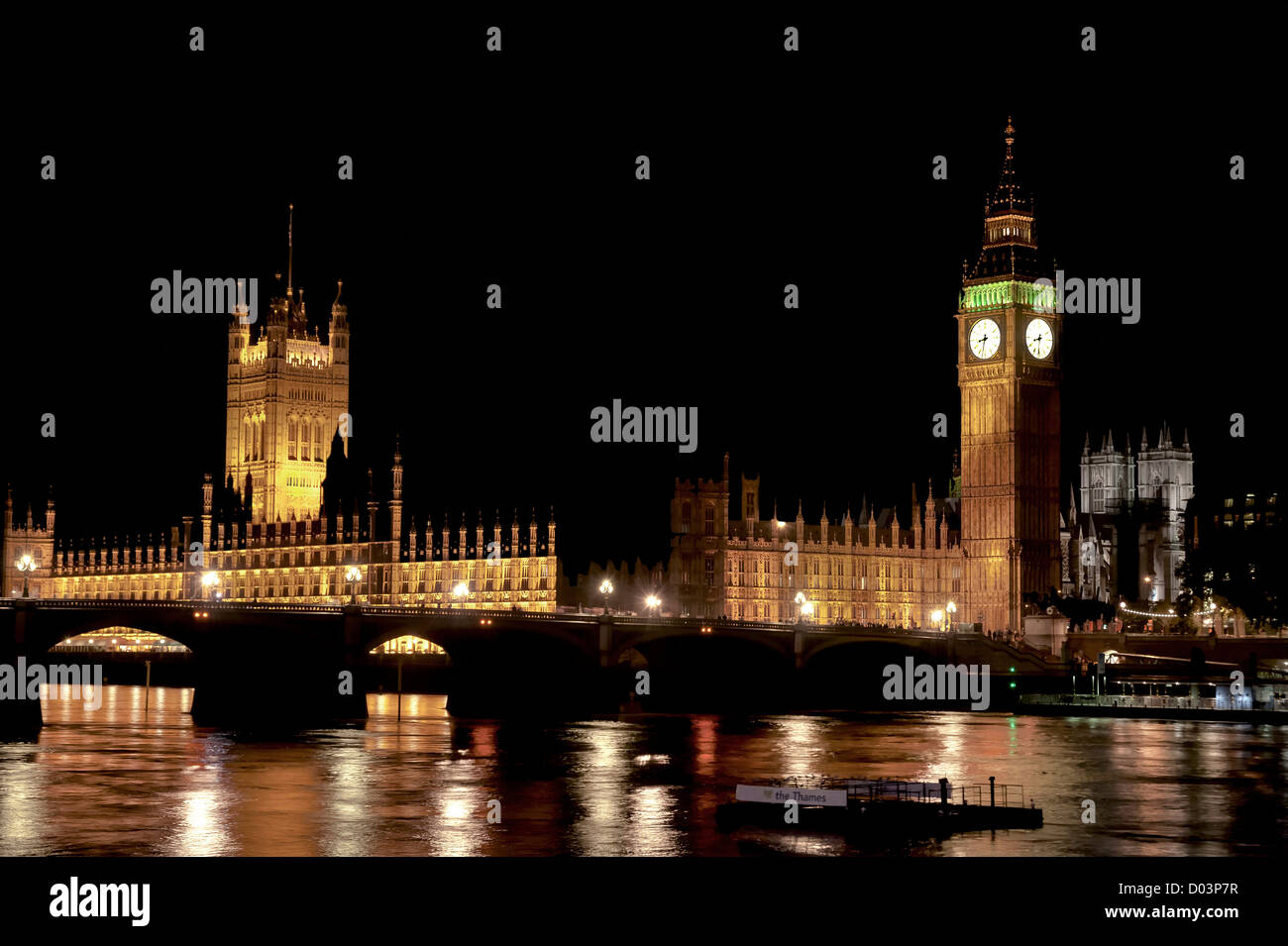 Parliament and Big Ben after Dark Stock Photo