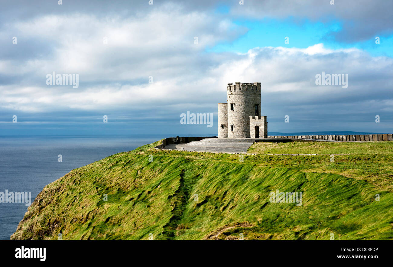 O'brien's Tower across from the Cliffs of Moher Stock Photo