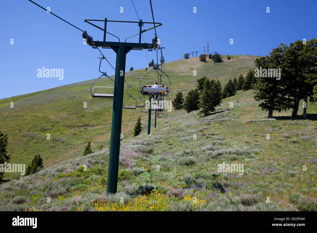 Idaho Ketchum Sun Valley View From The Christmas Lift On Bald Mountain Stock Photo Alamy