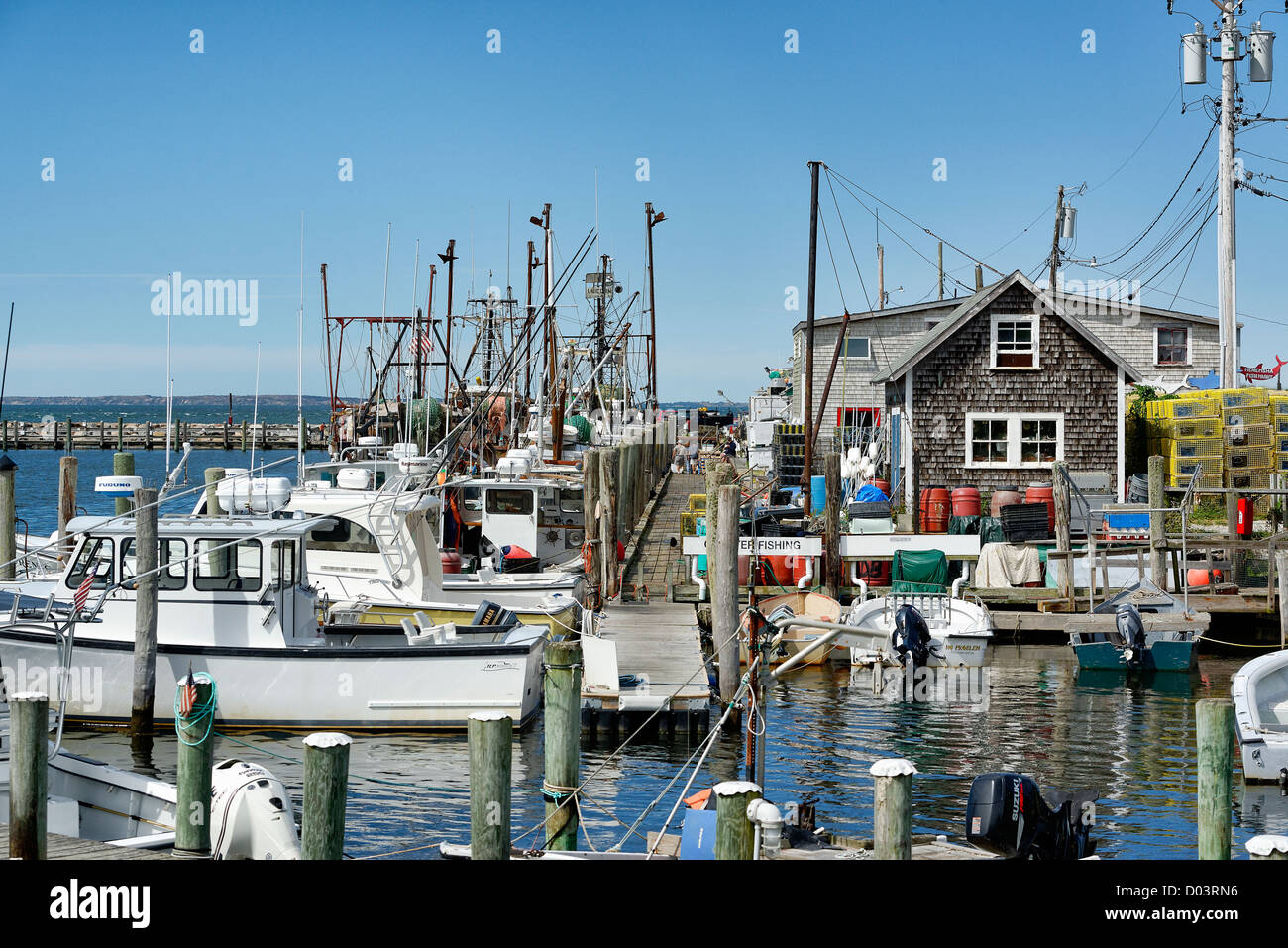 Quaint fishing village of Menemsha, Chilmark, Martha's Vineyard, Massachusetts Stock Photo