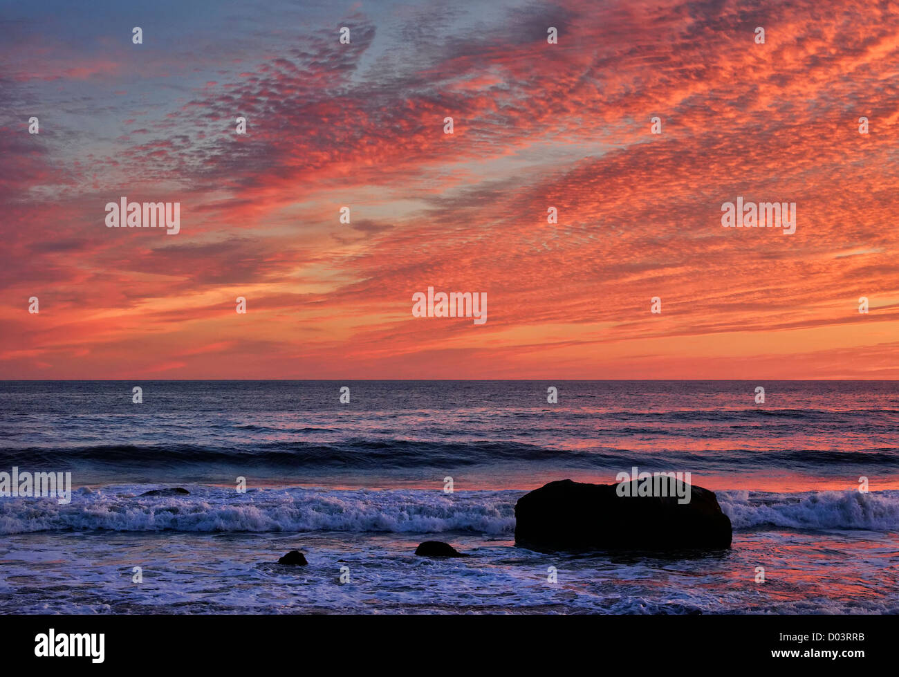 Ocean sunset, Gay Head, Aquinnah, Martha's Vineyard, Massachusetts, USA Stock Photo