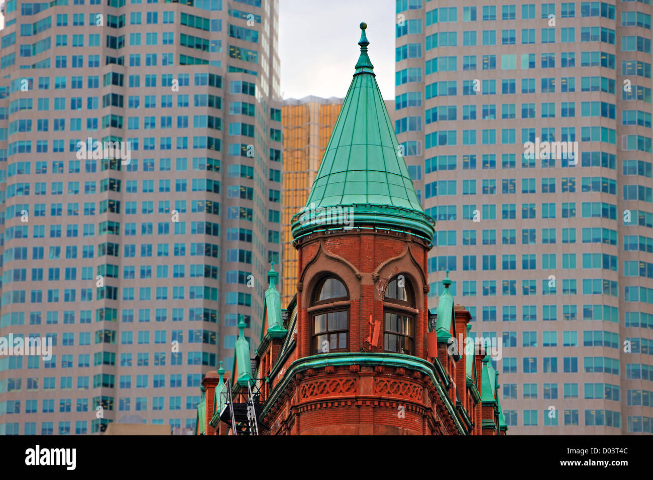 Gooderham Building (Flatiron Building) in downtown Toronto City, Ontario, Canada. Stock Photo