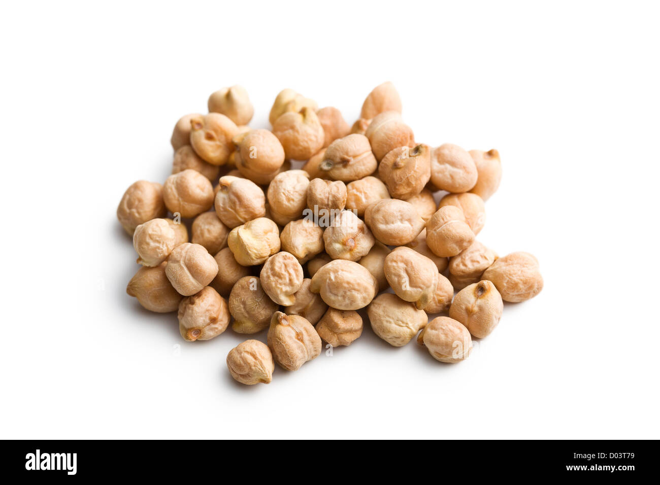 the chickpeas on white background Stock Photo
