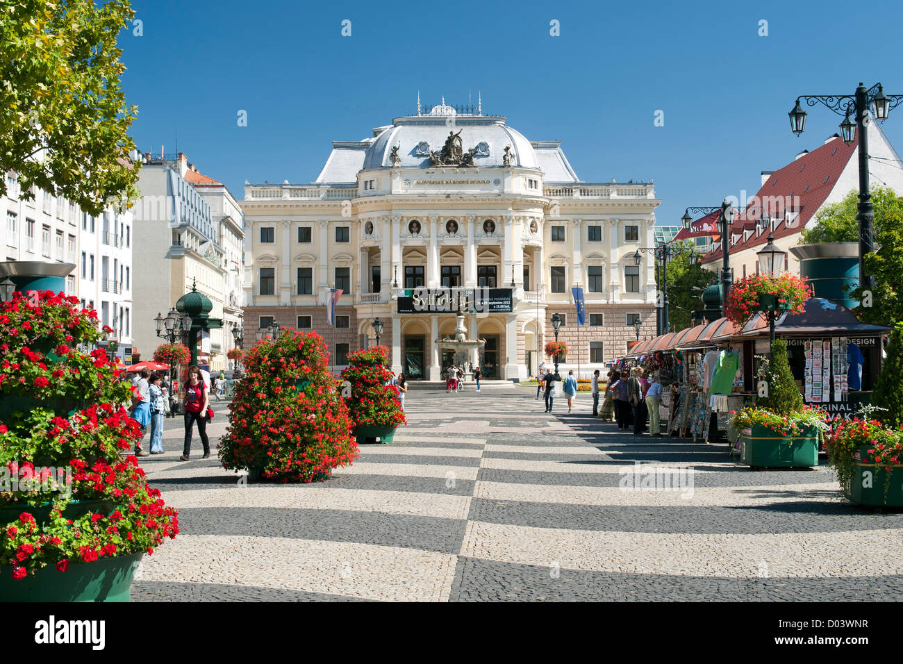 The National Theatre in Hviezdoslav Square in Bratislava, the capital of Slovakia. Stock Photo