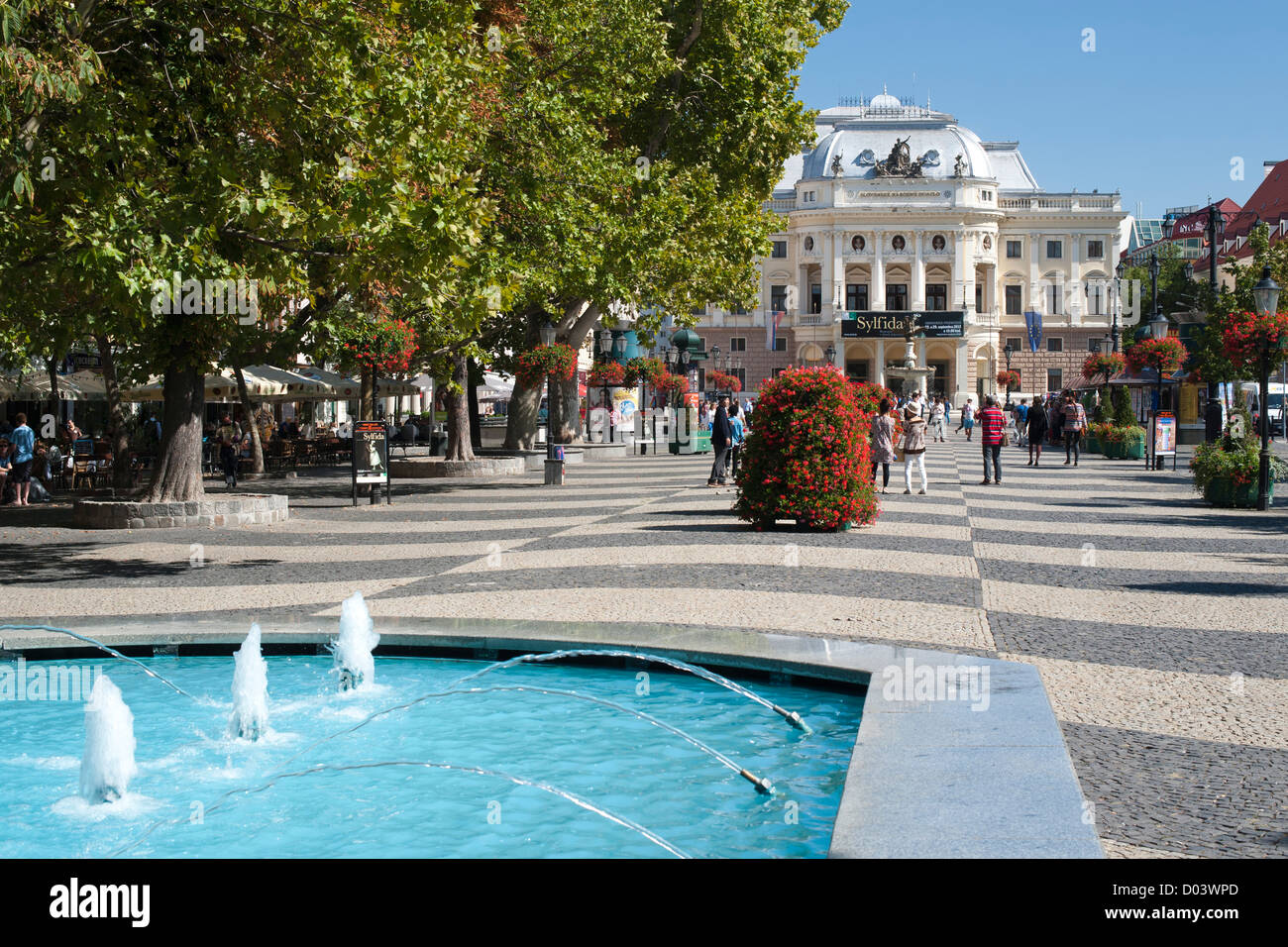 The National Theatre in Hviezdoslav Square in Bratislava, the capital of Slovakia. Stock Photo