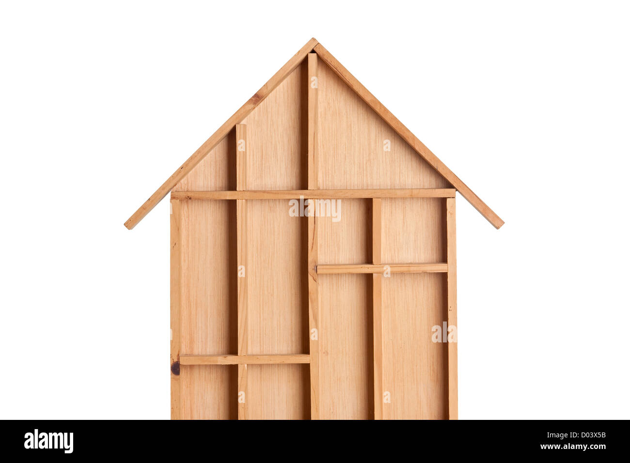 Symbolic wooden house isolated on white background Stock Photo - Alamy