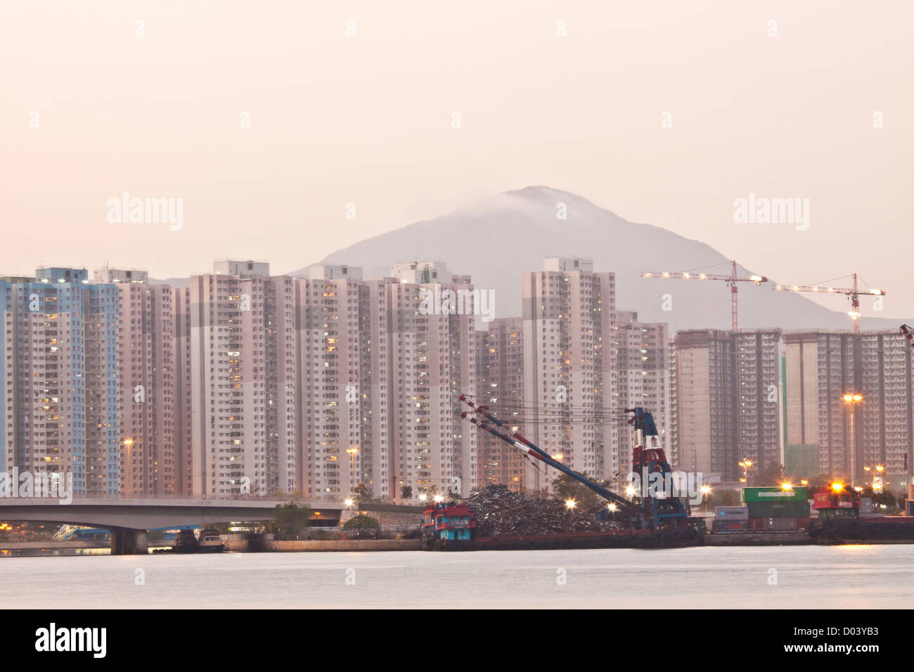 Hong Kong downtown at sunset Stock Photo - Alamy