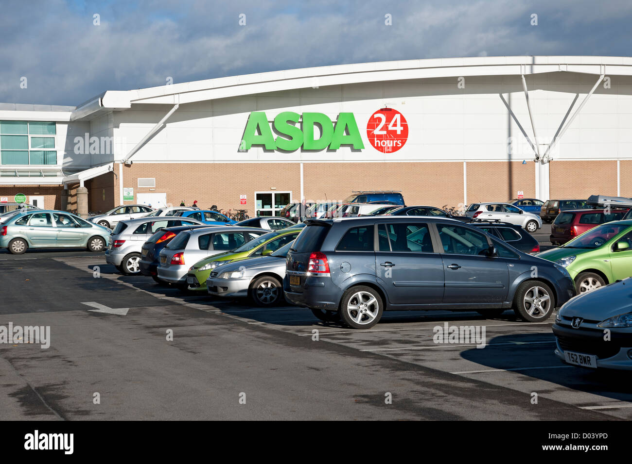 ASDA supermarket superstore shoppers large shopping shop store exterior