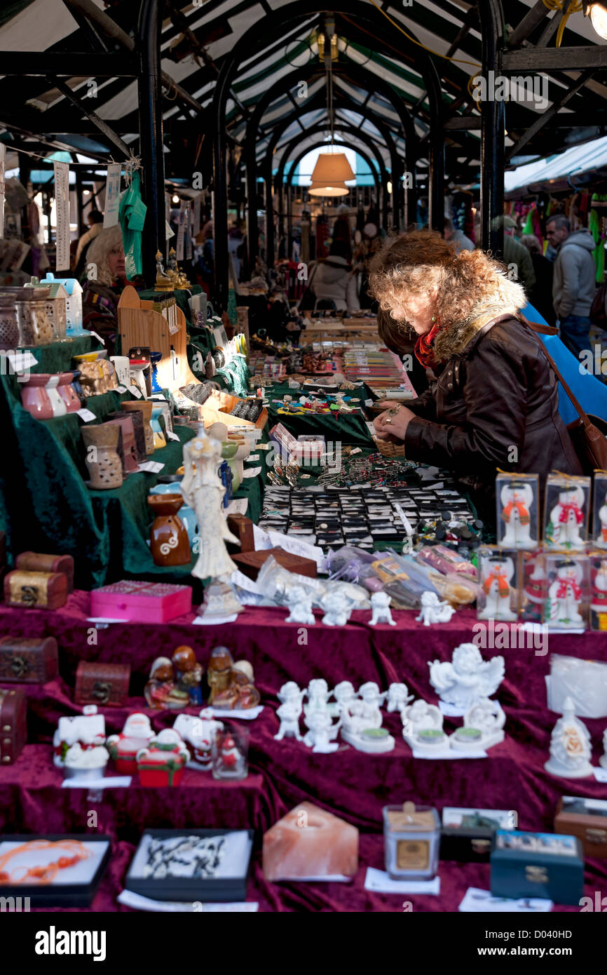 Market stall selling jewellery and gifts York North Yorkshire England