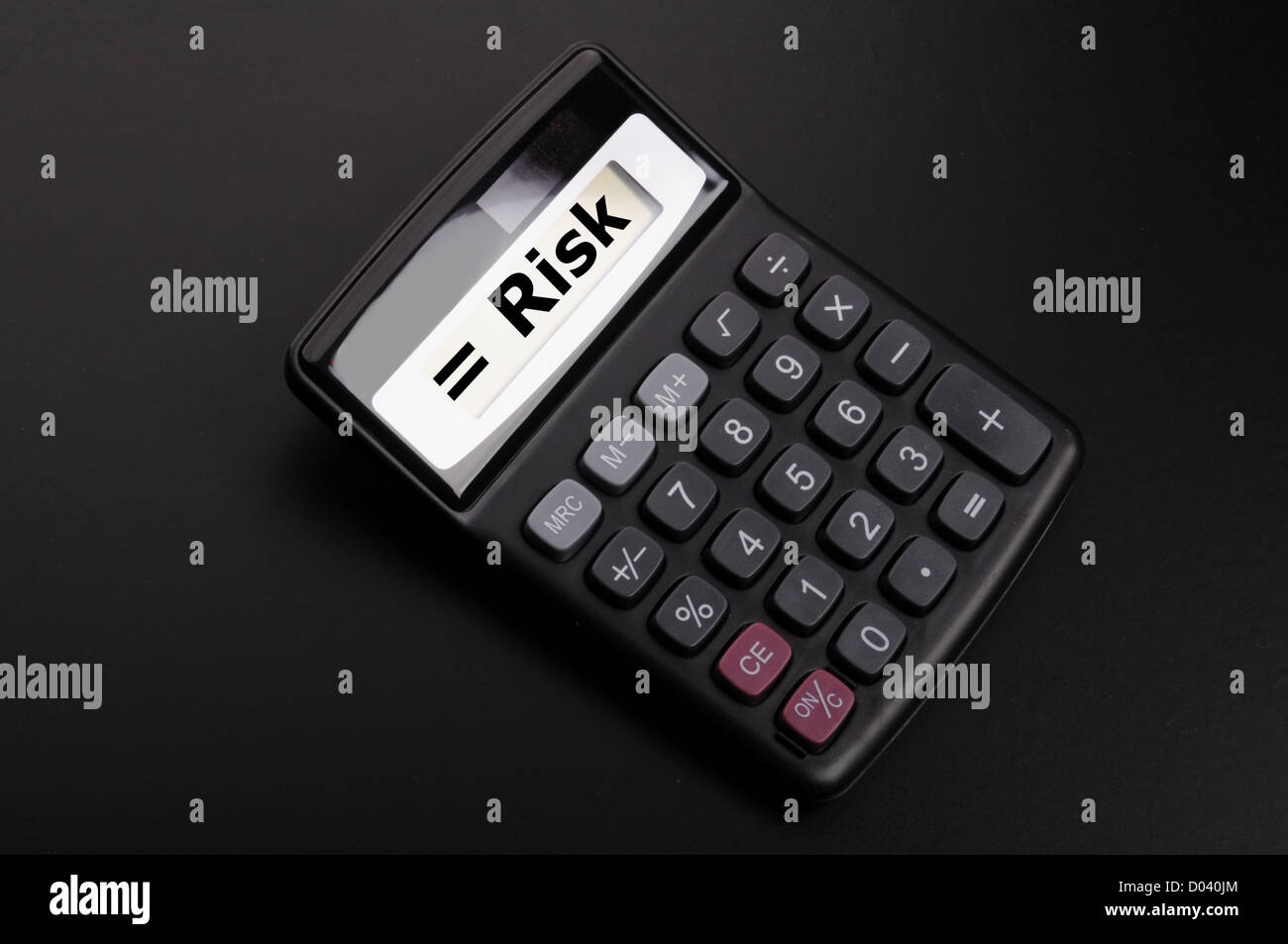 risk management concept with calculator showing financial success Stock ...