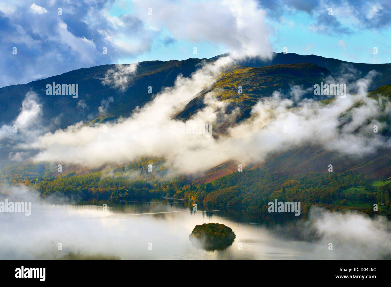 View of Derwent Water and Fells from Latrigg, Lake District, Cumbria, England, UK Stock Photo