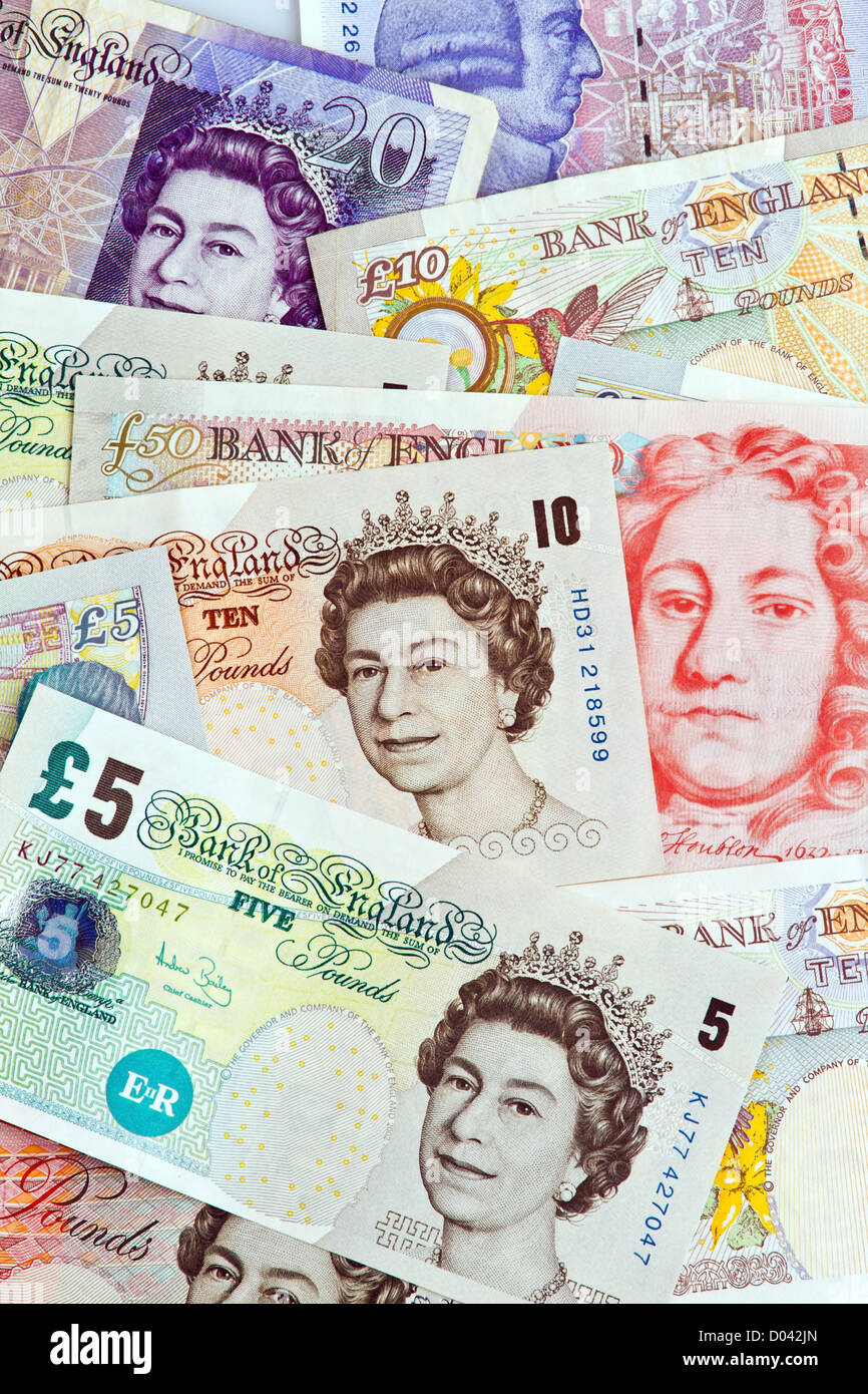 british pound notes pounds banknotes of the british currency stock photo alamy