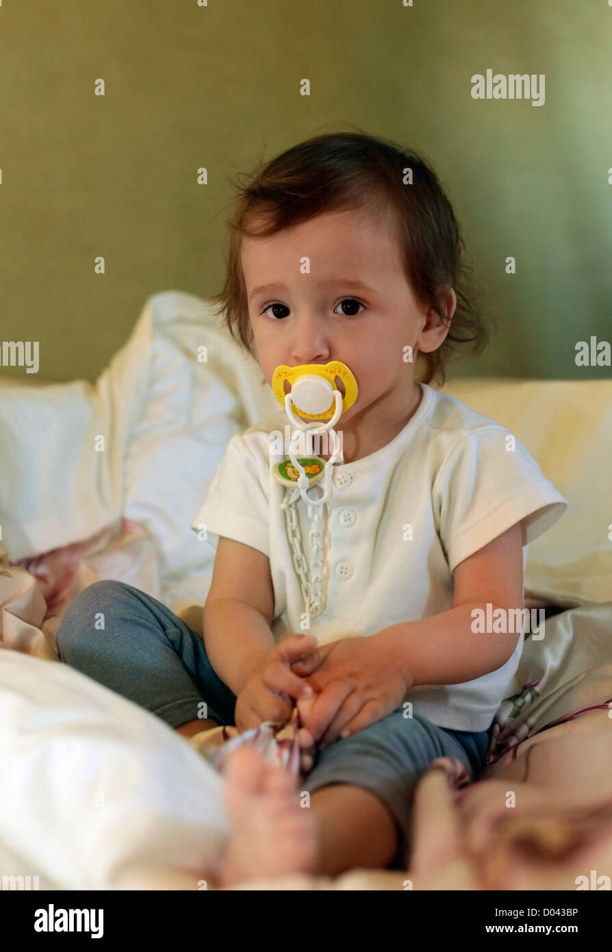 The little girl in a bed before dream Stock Photo Alamy