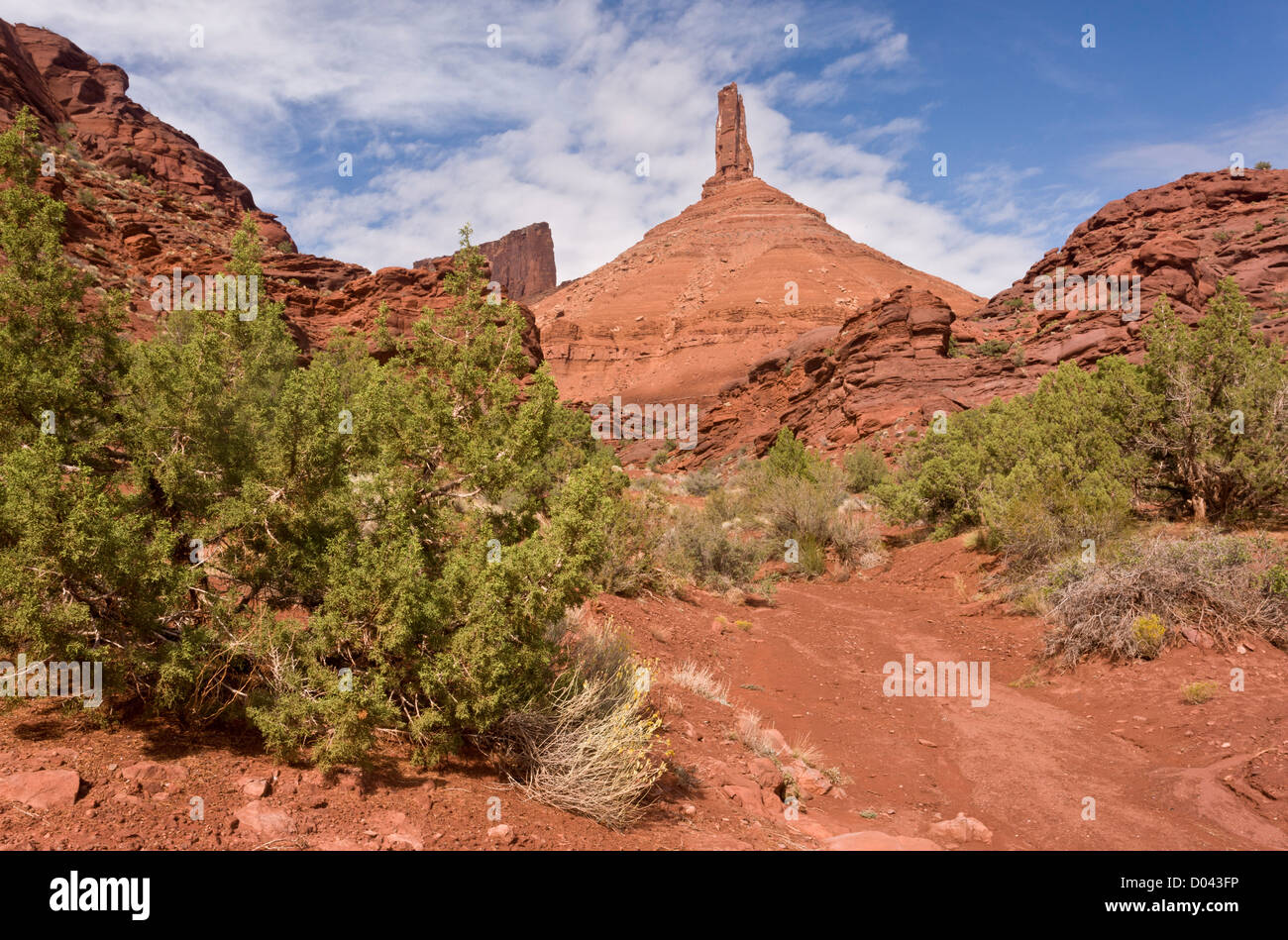 Sandstone pinnacles and cliffs in Castle Valley, near Moab, Utah, USA Stock Photo